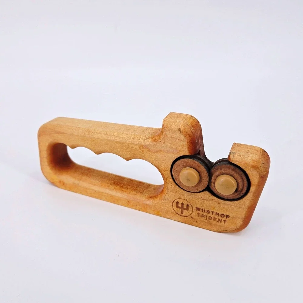 Wusthof Trident Vintage‎ Beechwood Knife Sharpener Solingen Germany GUC